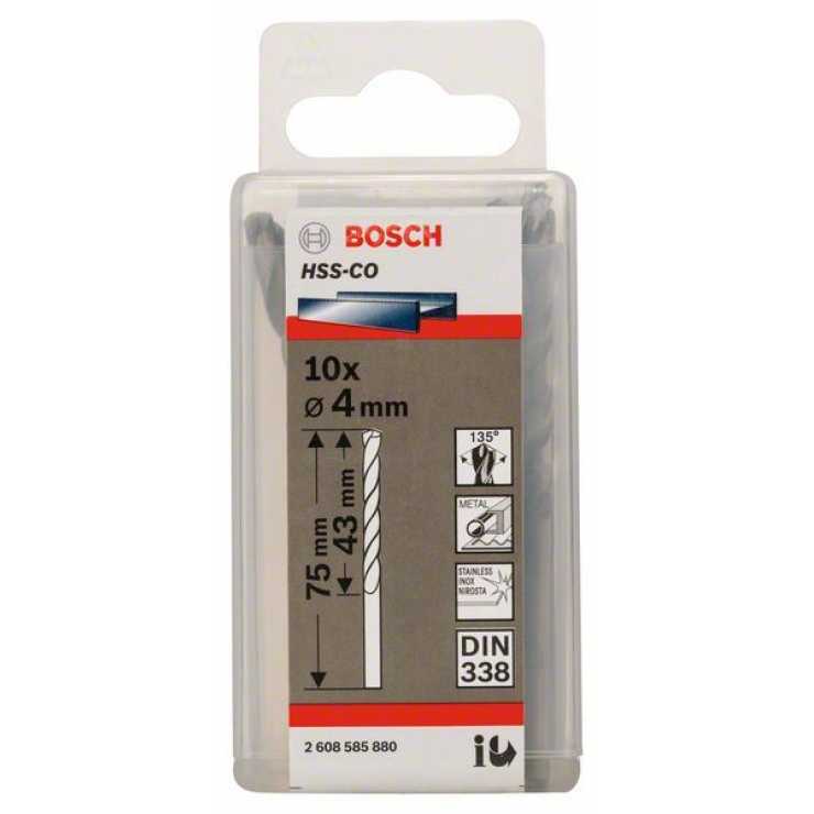 Τρυπάνι κοβαλτίου 4mm μετάλλου Bosch HSS-Co DIN 338-2608585880