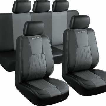 Bormann Σετ Καλύμματα Αυτοκινήτου 11τμχ Δερματίνη Μαύρο/Γκρι 038054