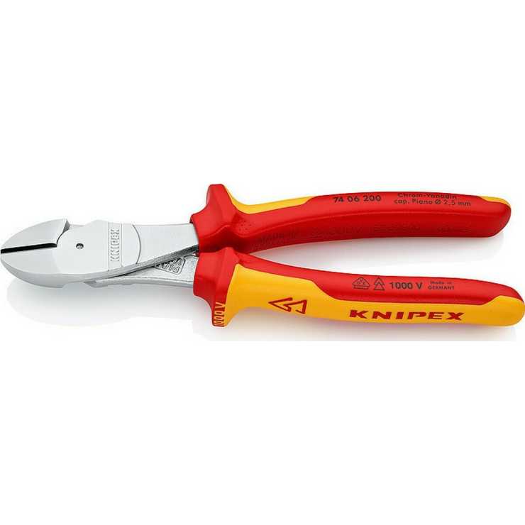 KNIPEX Πλαγιοκόφτης Ατσαλοσύρματος 1000V 200mm 7406200