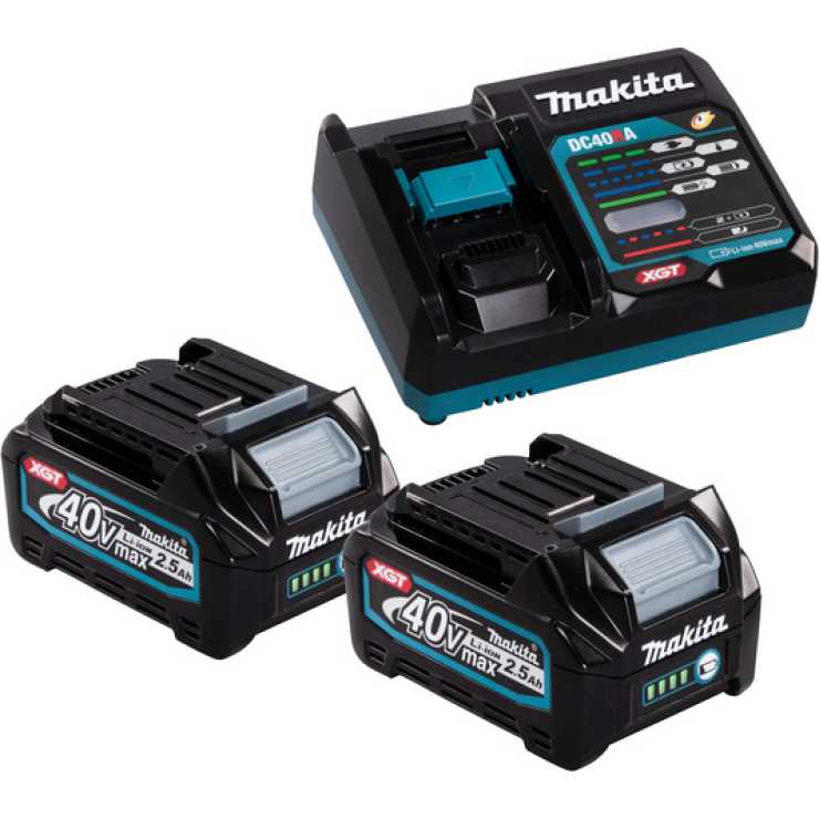 MAKITA ΣΕΤ 2 ΜΠΑΤΑΡΙΕΣ 40V/2.5AH ΚΑΙ ΦΟΡΤΙΣΤΗΣ 191J81-6