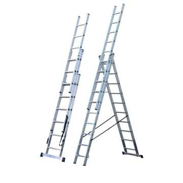 Inox Kiss Επεκτεινόμενη σκάλα αλουμινίου 3x8 σκαλοπατιών LAD308