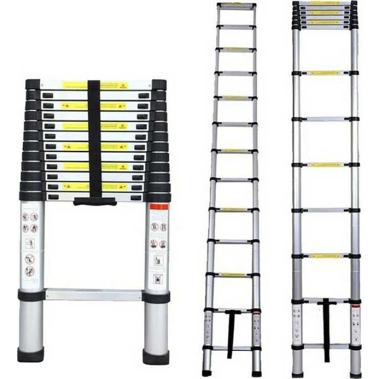 Inox Kiss Τηλεσκοπική σκάλα αλουμινίου 13 σκαλοπατιών LAD713