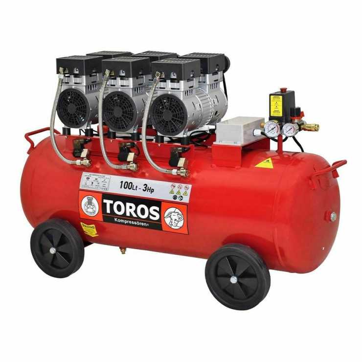 Toros Κομπρεσέρ Αέρος με Ισχύ 3hp και Αεροφυλάκιο 100lt 40128