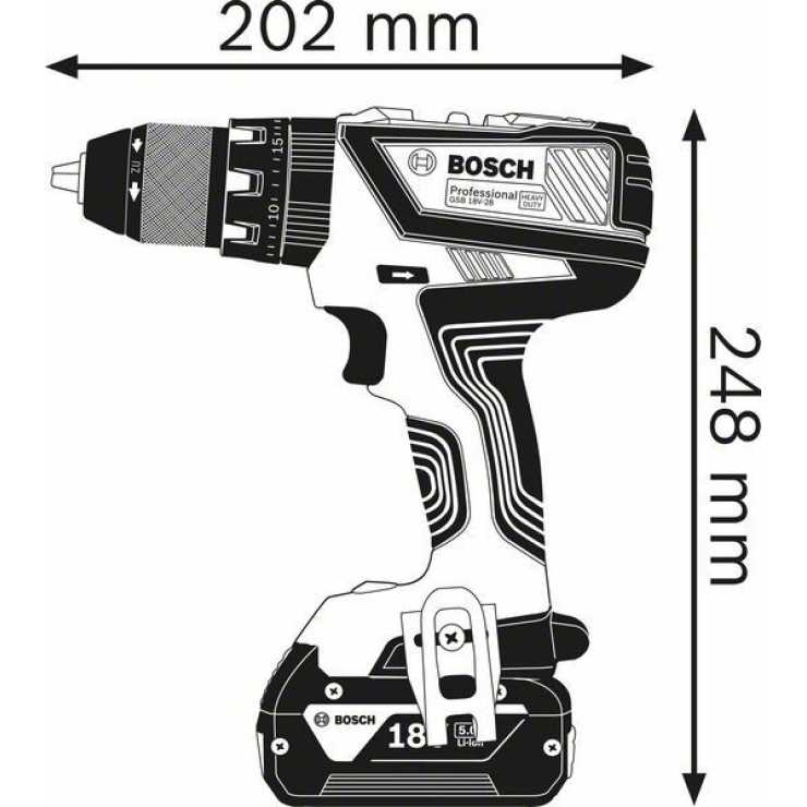 BOSCH ΚΡΟΥΣΤΙΚΟ ΔΡΑΠΑΝΟΚΑΤΣΑΒΙΔΟ GSB 18V-28 PROFESSIONAL 0.615.990.K7J