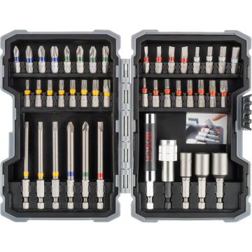 BOSCH Σετ 43 τεμ. με Κατσαβιδόλαμες και Καρυδάκια Extra Hard 2607017164