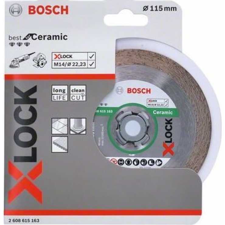 BOSCH Διαμαντόδισκος Κοπής X-LOCK Best for Ceramic 115mm 2608615163