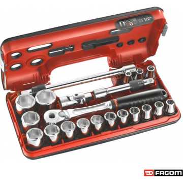 FACOM 1/2 ΙΝΤΣΕΣ ΣΕΤ ΚΑΣΤΑΝΙΑ ΑΣΦΑΛΕΙΑΣ ΜΕ 6ΓΩΝΑ ΚΑΡΥΔΑΚΙΑ 8-32ΜΜ - ΚΑΣΤΑΝΙΑ S.171 ΣΕ ΘΗΚΗ SL.DBOX500PB