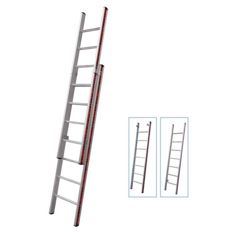 PROFAL Σκάλα 2x11 Αλουμινίου Δυο Τεμαχίων Αποσπωμενη 800411