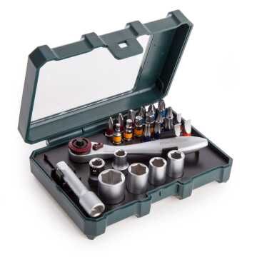 METABO Κασετίνα με 26 τμχ. μύτες και καρυδάκια 626701000