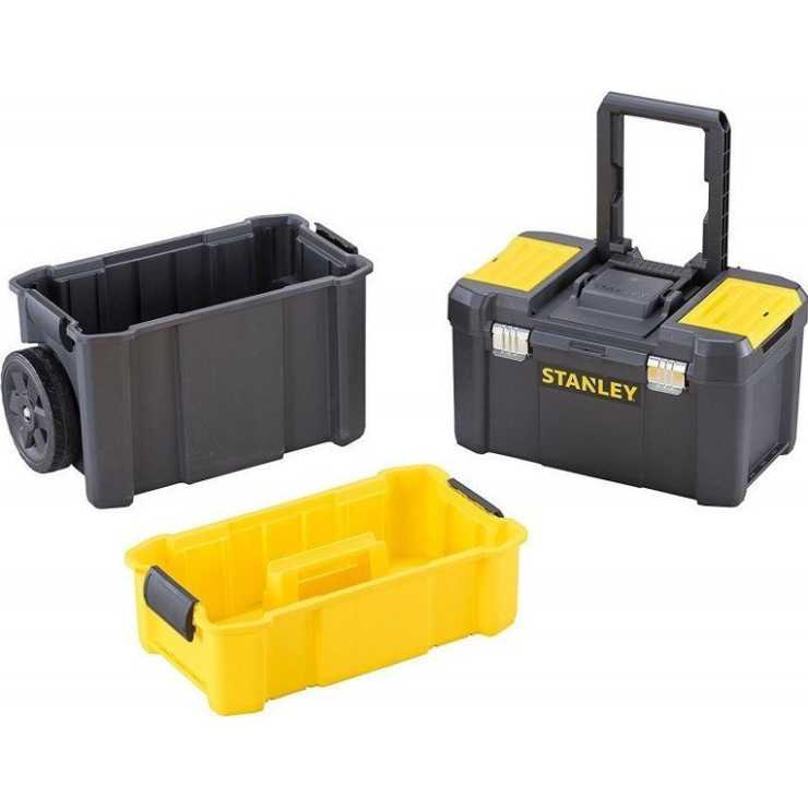 Stanley Essencial Εργαλειοθήκη Τροχήλατη Πλαστική 3 σε 1 47.5x28.3x63cm STST1-80151