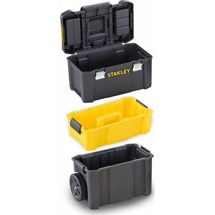 Stanley Essencial Εργαλειοθήκη Τροχήλατη Πλαστική 3 σε 1 47.5x28.3x63cm STST1-80151