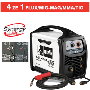 TELWIN MAXIMA 200 SYNERGIC 4 ΣΕ 1 MONOΦΑΣΙΚΗ ΗΛΕΚΤΡΟΚΟΛΛΗΣΗ 170A - 816087 TELWIN MAXIMA 200 SYNERGIC 4 ΣΕ 1 MONOΦΑΣΙΚΗ ΗΛΕΚΤΡΟΚΟΛΛΗΣΗ 170A - 816087