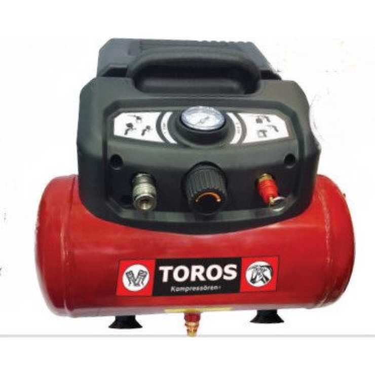 TOROS ΑΕΡΟΣΥΜΠΙΕΣΤΗΣ ΦΟΡΗΤΟΣ OILFREE 1.5HP, 6Lt - 602036