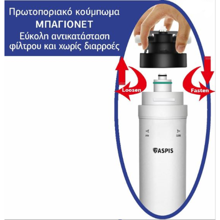 ASPIS Ανταλλακτικό Φίλτρο Βρύσης 4 Σταδίων Υπερφίλτρανσης UF 0.01μm KBF-SF06