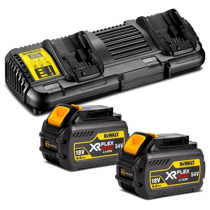 DEWALT Φορτιστής διπλής θύρας & 2 μπαταρίες 54V 6.0Ah DCB132T2