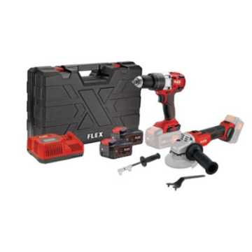 FLEX ΣΕΤ - ΚΡΟΥΣΤΙΚΟ ΔΡΑΠΑΝΟΚΑΤΣΑΒΙΔΟ & ΓΩΝΙΑΚΟΣ ΤΡΟΧΟΣ ΜΕ 2x5,0 ΜΠΑΤΑΡΙΕΣ PD 2G 18.0-EC FS55 & L 125 18.0-EC C 516198