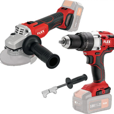 FLEX - PD 2G 18.0-EC FS55 & L 125 18.0-EC C Σετ Κρουστικό Δραπανοκατσάβιδο & Γωνιακός Τροχός 18V (2x5.0Ah) (516198)