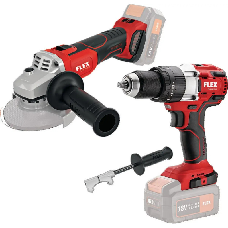FLEX - PD 2G 18.0-EC FS55 & L 125 18.0-EC C Σετ Κρουστικό Δραπανοκατσάβιδο & Γωνιακός Τροχός 18V (2x5.0Ah) (516198)
