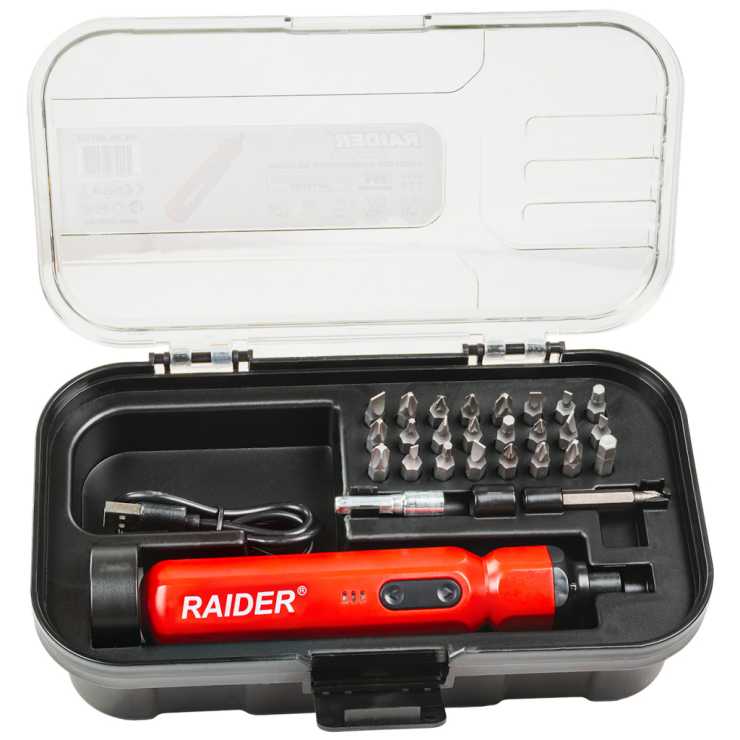 RAIDER Δραπανοκατσάβιδο 3,6V 1,5Ah με 26 εξαρτήματα RD-CSC05 031129