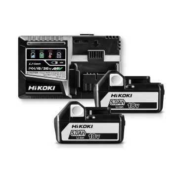 HIKOKI Σετ 2 μπαταριών BSL1850, 1 φορτιστής UC18YSL3WGZ HIKOKI Σετ 2 μπαταριών BSL1850, 1 φορτιστής UC18YSL3WGZ