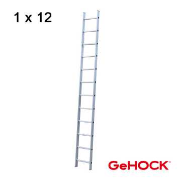 Gehock Μονή Σκάλα Αλουμινίου 1 x 12 Σκαλοπάτια 605012 Gehock Μονή Σκάλα Αλουμινίου 1 x 12 Σκαλοπάτια 605012