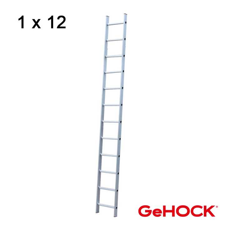 Gehock Μονή Σκάλα Αλουμινίου 1 x 12 Σκαλοπάτια 605012