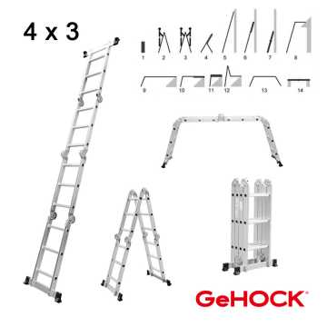 Gehock Πολυμορφική Σκάλα Αλουμινίου 4 x 3 9351370 Gehock Πολυμορφική Σκάλα Αλουμινίου 4 x 3 9351370