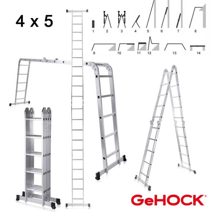 Gehock Πολυμορφική Σκάλα Αλουμινίου 4 x 5 9351580