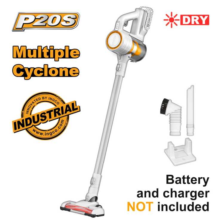 Ingco Σκούπα Stick Cyclone Μπαταρίας 20V Li-Ion SOLO 120W CVLI20061
