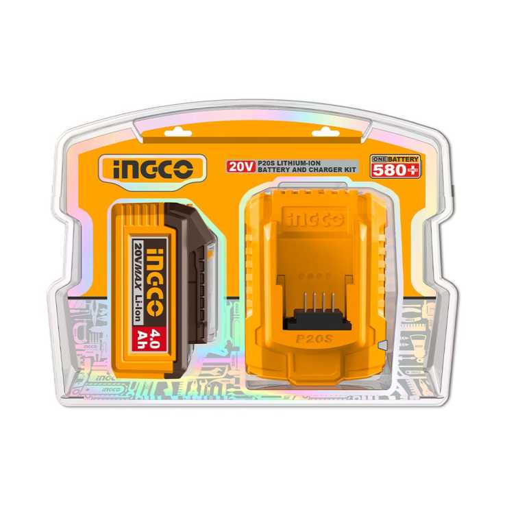Ingco Μπαταρία 20V 4.0Ah Li-Ion + Φορτιστής 2Α Σετ FBCPK1012E