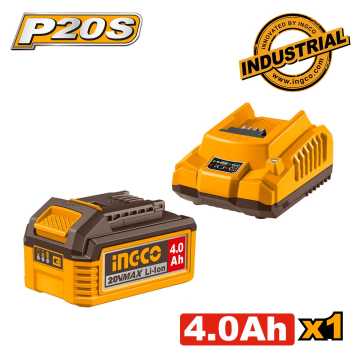 Ingco Μπαταρία 20V 4.0Ah Li-Ion + Φορτιστής 2Α Σετ FBCPK1012E
