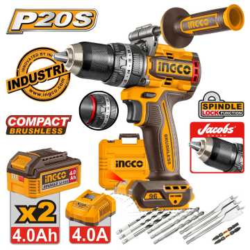 Ingco Κρουστικό Δραπανοκατσάβιδο Compact Μπαταρίας 20V Li-Ion 96Nm με Jacobs Τσοκ CIDLI209686E