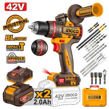 Ingco Κρουστικό Δραπανοκατσάβιδο Compact Μπαταρίας 42V Li-Ion 99Nm CIDLI429982E