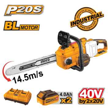 INGCO Αλυσοπρίονο Μπαταρίας 2x20V Li-Ion 40cm Λάμα CGSLI401682 INGCO Αλυσοπρίονο Μπαταρίας 2x20V Li-Ion 40cm Λάμα CGSLI401682