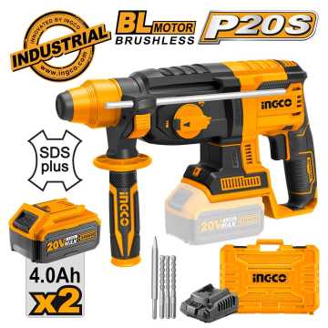 INGCO Πιστολέτο Περιστροφικό Κρουστικό Σκαπτικό Μπαταρίας 20V Li-Ion CRHLI202287