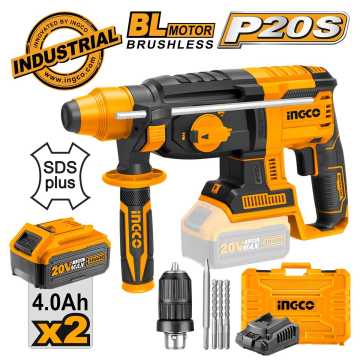 INGCO Πιστολέτο Περιστροφικό Κρουστικό Σκαπτικό Μπαταρίας 20V Li-Ion CRHLI202289 INGCO Πιστολέτο Περιστροφικό Κρουστικό Σκαπτικό Μπαταρίας 20V Li-Ion CRHLI202289