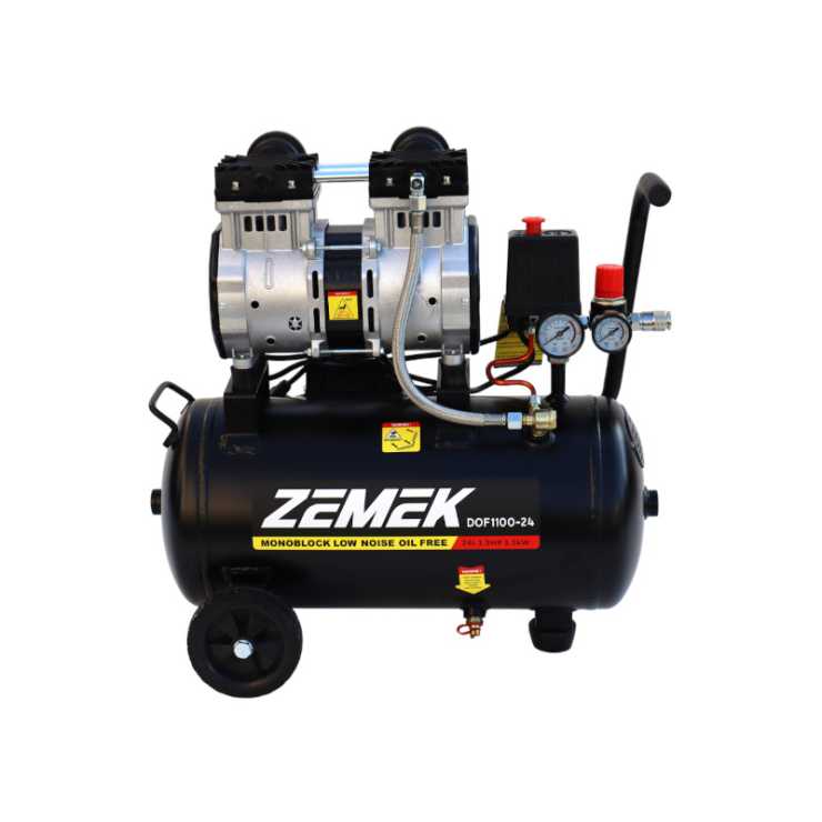 Zemek DOF1100-24 Αθόρυβος Αεροσυμπιεστής Χωρίς Λάδι 1.5HP 24Lt 8Bar 95000012