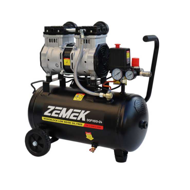 Zemek DOF1100-24 Αθόρυβος Αεροσυμπιεστής Χωρίς Λάδι 1.5HP 24Lt 8Bar 95000012