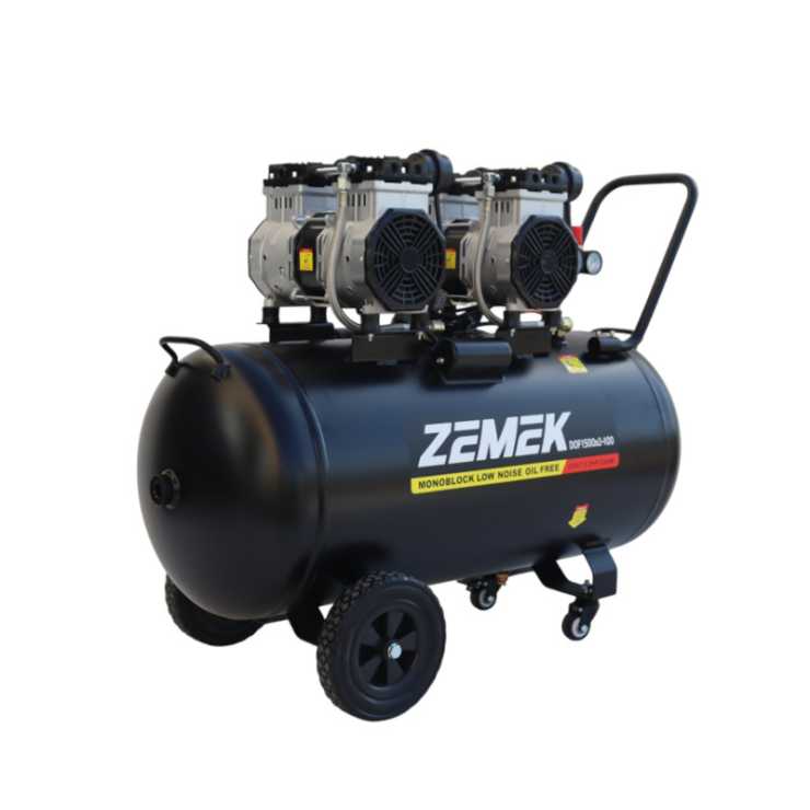 Zemek DOF1500x2-100 Αθόρυβος Αεροσυμπιεστής Χωρίς Λάδι με 2 Αντλίες 3.5HP 100Lt 8Bar 95000014