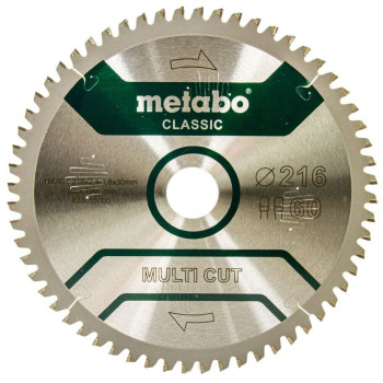 Metabo Πριονόδισκος “multi cut – classic”, 216×30, Z60 FZ/TZ, 5°αρν. /B 628655000