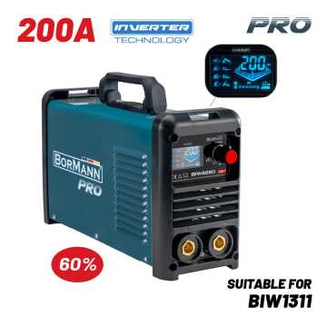BORMANN Pro BIW2220 Ηλεκτροκόλληση Inverter, Synergic,Απόδοση 200Α/60%,Μεγ.Ηλεκτρόδιο 4mm 061977