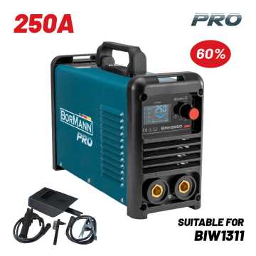 BORMANN Pro BIW2250 Ηλεκτροκόλληση Inverter,Synergic,Απόδοση 250Α/60%,Μεγ.Ηλεκτρόδιο 5mm 061984