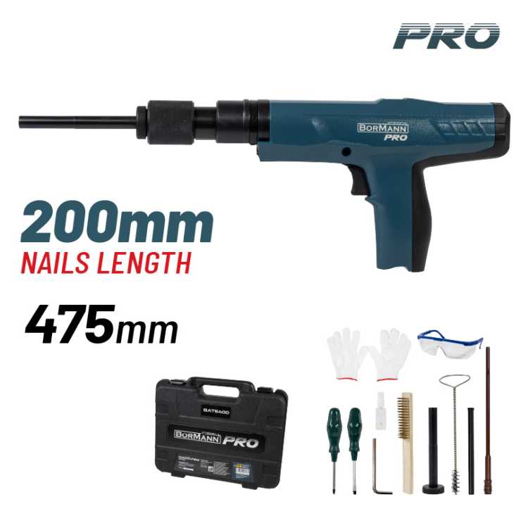 BORMANN Pro BAT6400 Καρφωτικό Πιστόλι Φυσιγγιού Ημι-αυτόματο για Υλικά Μόνωσης 075882
