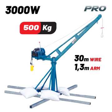 BORMANN Pro BPA6100 Ηλεκτρικό Παλάγκο (Γερανάκι) με Βάση,500kg,με Θερμικό Διακόπτη 077343