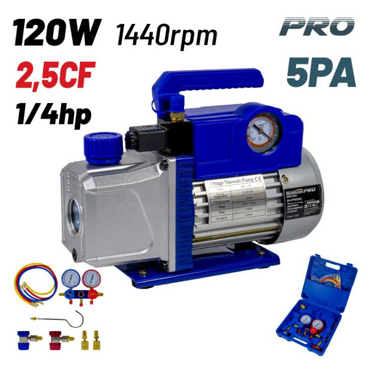 BORMANN Pro Αντλία Κενού Μονοβάθμια με Σετ Ελέγχου Πίεσης 4 Εξόδων 077466