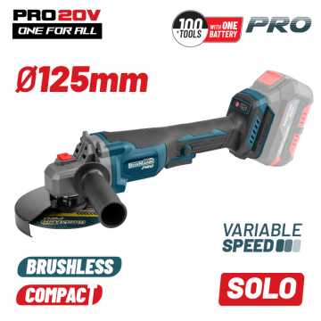 BORMANN Pro BBP3650 Γωνιακός Τροχός Brushless Ρυθμιζόμενος 20V,Li-Ion, SOLO 081449