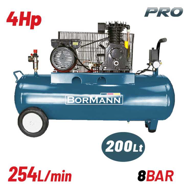 BORMANN BAT5018 Αεροσυμπιεστής Ιμάντα 4hp/200Lt 254Lt/min 082958