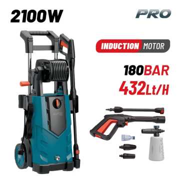 BORMANN Pro BPW4510 Πλυστικό Υψηλής Πίεσης 2100W,Επαγωγικό Μοτέρ,180bar,432L/h,Turbo Μπεκ,Ανέμη 083009