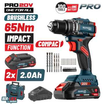 BORMANN Pro BBP5401X22CA Κρουστικό Δραπανοκατσάβιδο Compact Brushless Μπαταρίας 20V,2x2ah 083238