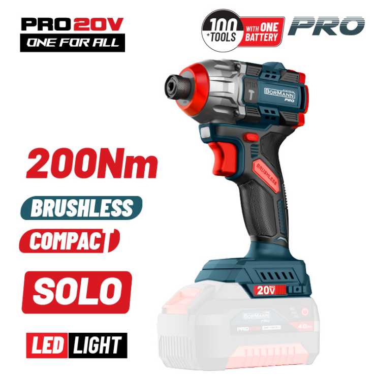 BORMANN Pro BBP5410 Παλμικό Κατσαβίδι Compact Brushless Μπαταρίας 20V,Li-Ion,200Nm SOLO 083252